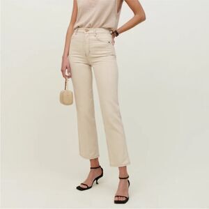 Reformation NWT Cowboy High Rise Straight Jeans in the color Almond size 23